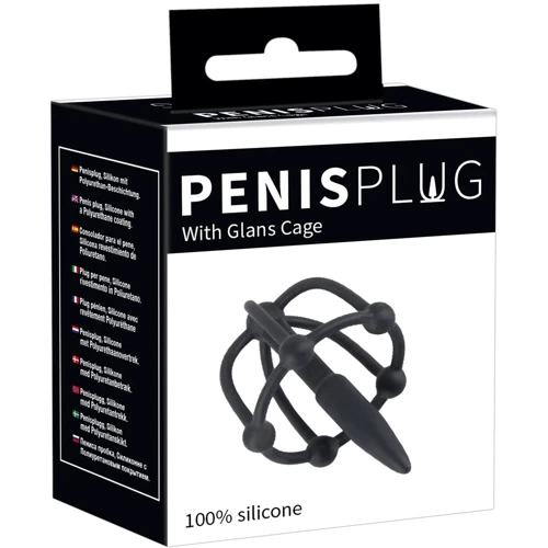 Уретральна вставка з клітинкою для голівки Orion Penis Plug With Glans Cage