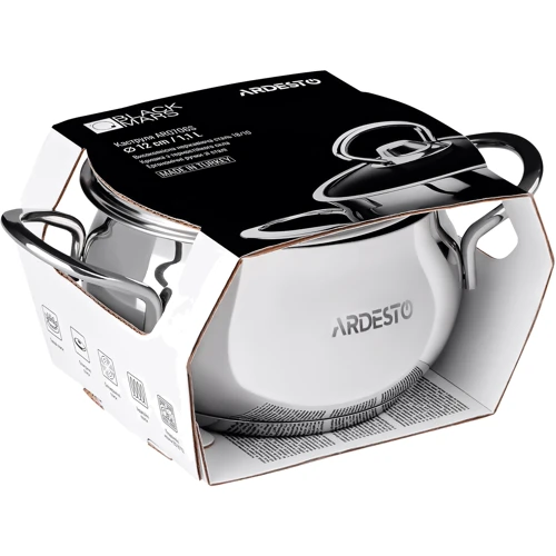 Каструля Ardesto BLACK MARS 1.1 л (AR0706S): Форма Круглая