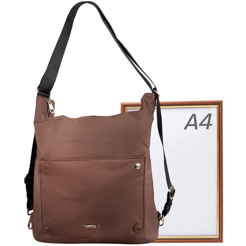Женская спортивная сумка Epol коричневая (VT-6021-01-brown): Застежка Молния