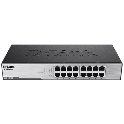 Мережевий комутатор D-Link DES-1016D/H1A: Порти тільки Fast Ethernet (10/100)