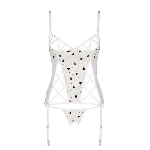 Эротический комплект Passion LOVELIA CORSET white L/XL
