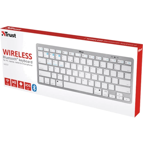 Клавіатура Trust Nado BT White (23746): Тип клавіатури компактная