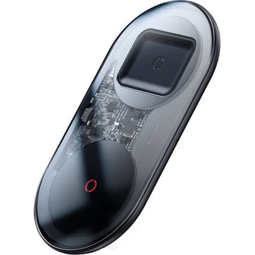 Зарядное устройство Baseus Dual Wireless Charger Turbo Edition Transparent Black 24W (TZWXJK-B01) for Smartphones and Pods: Кабель в комплекте USB-C