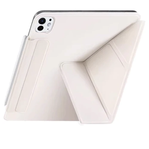 Аксессуар для iPad BeCover Ultra Slim Origami Magnetic with Pencil mount Beige for iPad Pro 11 2024 M4 (712961): Особенности защита спереди, сзади и в углах, покрытие из микрофибры, Стильный дизайн, трансформируется в подставку, Удобно держать в руке, закрывается на магнитный клапан