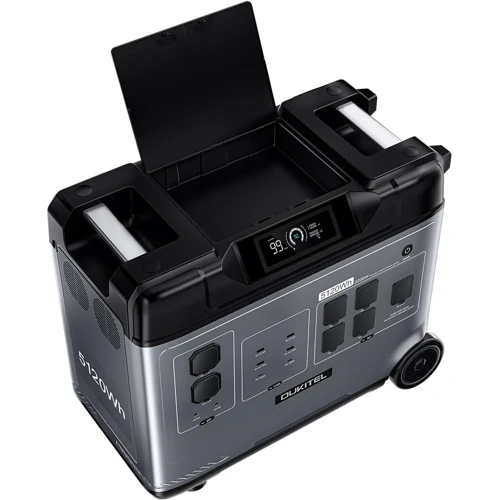Зарядная станция Oukitel P5000 Solargenerator 2200W/5120Wh: Разъемы для подзарядки Зарядка от солнечной панели, Зарядка от сети, Зарядка от генератора, Зарядка от автомобиля