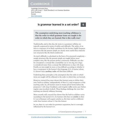 Cambridge Handbooks for Language Teachers: Scott Thornbury's 101 Grammar Questions Pocket Editions: Обложка Мягкая