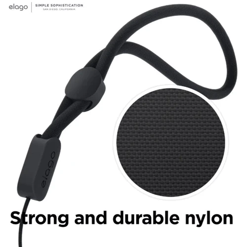Чехол для наушников Elago Silicone Basic Case with Nylon Lanyard Jean Indigo (EAPP2SC-BA+ROSTR-JIN) for Apple AirPods Pro 2 фото 1