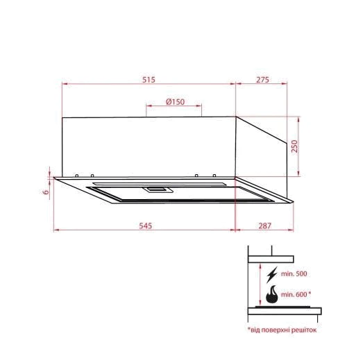 Вытяжка Weilor PBSR 52651 GLASS BL 1300 LED Strip: Управление Сенсорное
