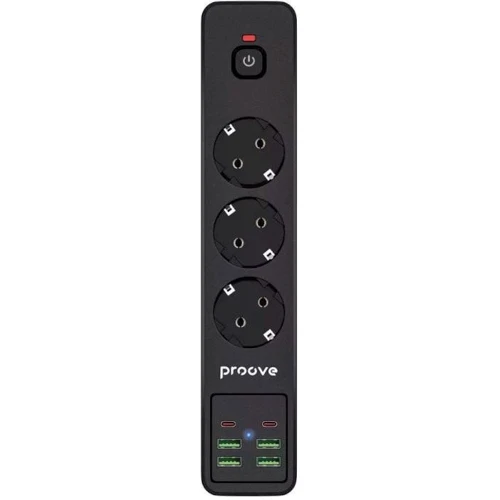 Сетевой фильтр Proove Power Socket P-03 (3 розетки + 4 USB + 2 Type-C) 2М black