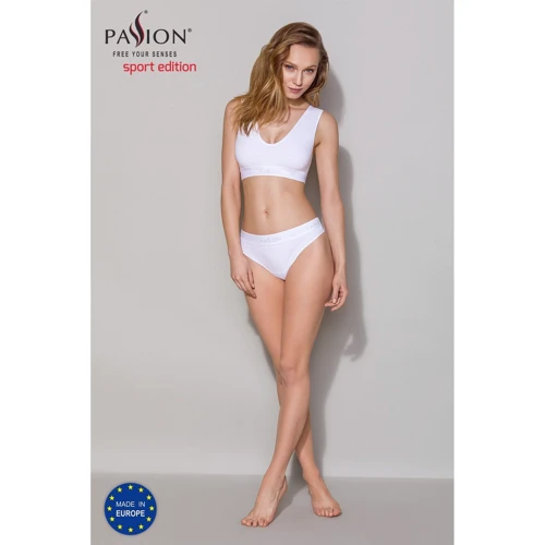 Спортивный топ из эластичного хлопка Passion PS005 TOP white, size M