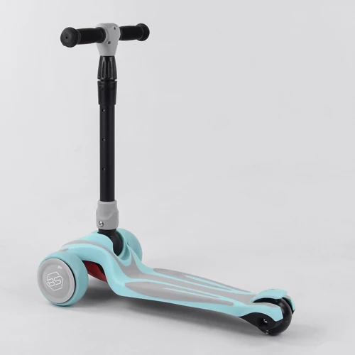Самокат трехколесный Best Scooter, MAXI, складной алюминиевый руль, 3 колеса PU со светом Blue (102048): Максимальная допустимая нагрузка, кг 60