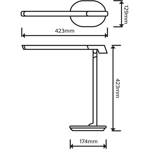 Лампа настольная Philips LED Reading Desk lamp Sword 12W, 6500/4000/2700К, темно-серый: Тип Настольные лампы