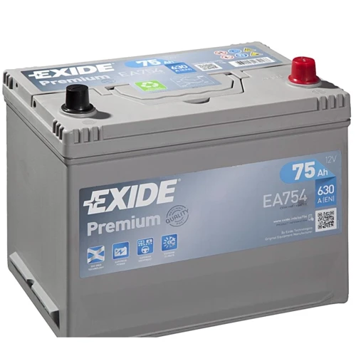 Автомобільний акумулятор EXIDE 6СТ-75 АзЕ PREMIUM EA754