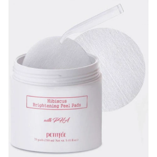 Petitfee Hibiscus Brightening Peel Pads Освітлюючі пілінг-пади з гібіскусом і дамаської трояндою 70 шт.: Стать Для жінок