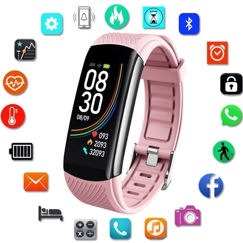 Фітнес-браслет Lemfo C6T Pink: Екран 0.96 (128х96)