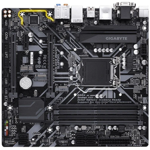 GIGABYTE H370M D3H GSM: Разъемы на плате SATA 3.0, PCI Express x1, M.2