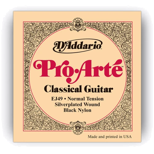 Струна для гитар Струны D`ADDARIO EJ49 PRO-ARTE BLACK TREBLE NORMAL TENSION: Тип Комплект струн