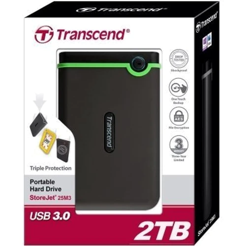 Внешний жесткий диск Transcend StoreJet25M3 2 TB Iron Gray (TS2TSJ25M3S): Форм-фактор 2.5"