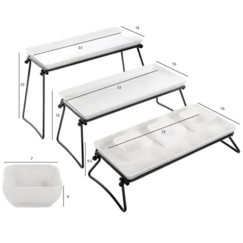 Набор из 3 сервировочных блюд на подставке Dor Amie (925-080)