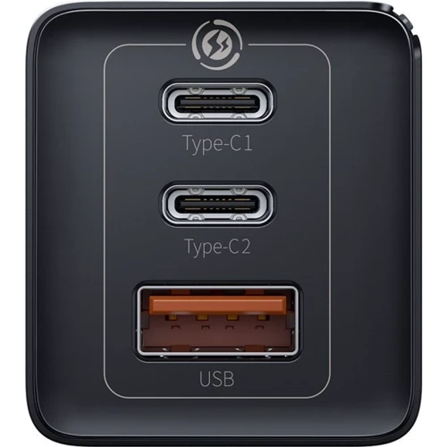 Зарядний пристрій Baseus Wall Charger GaN2 2xUSB-C+USB 65W Black with USB-C Cable (CCGAN2P-B01): Кількість USB-портів 3