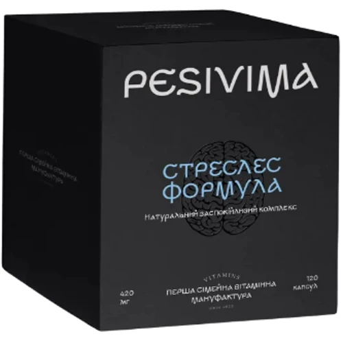 Pesivima Стреслес формула Натуральний заспокійливий комплекс 420 мг 120 капсул