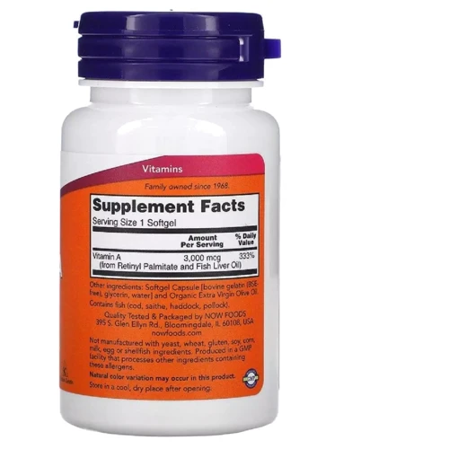 NOW Foods Vitamin A 10,000 IU 100 caps: Тип вітамін A
