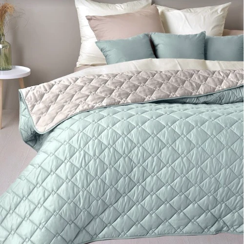 Покривало IDEIA Стиль Cube 210х240 м'ята/світло-сірий (8-32405)