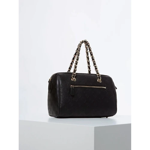 Женская сумка бочонок Guess Logo Love Box Satchel черная (HWSG7662060-BLA): Пол Женский