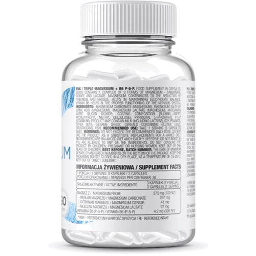 Ostrovit Magnesium Triple + B6 P-5-P 90 caps / 30 servings: Стать Унисекс