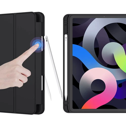 Аксессуар для iPad BeCover Direct Charge Pen with Pencil mount Black for iPad Air 2020/iPad Air 2022 (708775): Особенности отделение для стилуса, Надежная защита от царапин и загрязнений, Приятен на ощупь, Складывается в по
