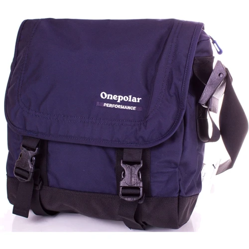 Мужская сумка почтальонка Onepolar синяя (W5238-navy): Фактура Тканая, Матовая