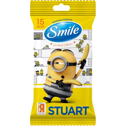 Салфетки влажные Smile Minions 15 шт: Возраст от 3 лет