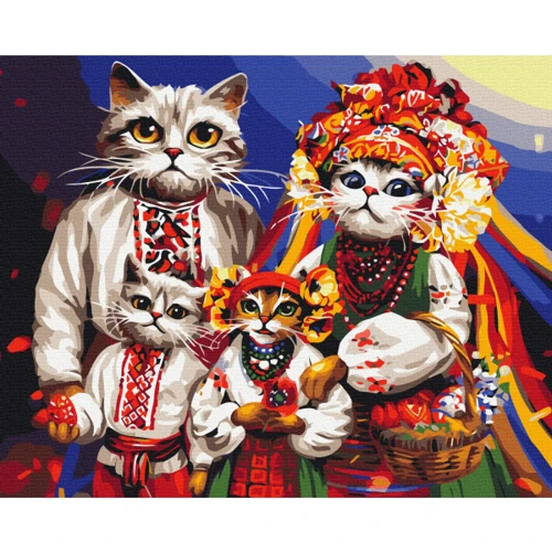 Картина по номерам Brushme Кошачья семья © Марианна Пащук 40х50 см (BS53872)