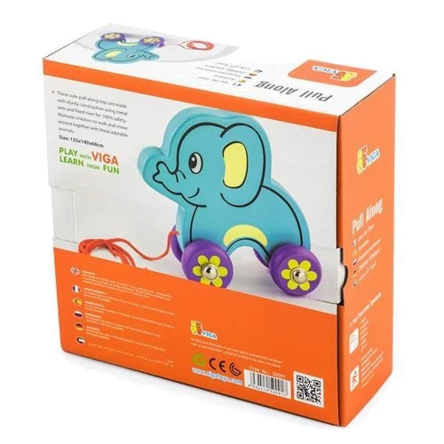 Деревянная каталка Viga Toys Слоник (50091)