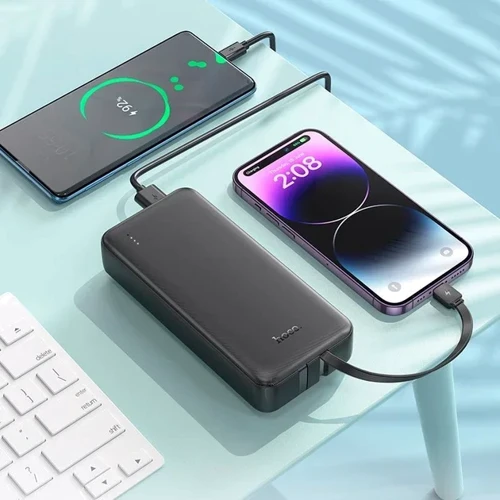 Внешний аккумулятор Hoco Power Bank 20000mAh J118A with Cable Black: Емкость батареи, мАч 20000