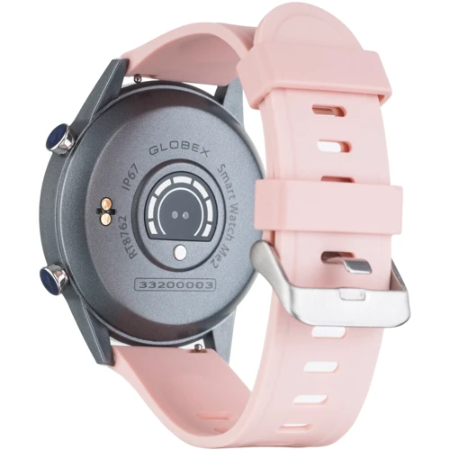 Смарт-часы Globex Smart Watch Me2 Pink: Фитнес-функции Тонометр, Умный будильник, Пульсометр, Скорость движения, Подсчет калорий, Шагомер, Пульсометр