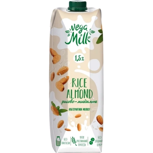 Напій Vega Milk рисово-мигдальний ультрапастеризований 0.95 л т/п (4820192262088)