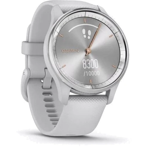 Смарт-часы Garmin Vivomove Trend Silver Stainless Steel Bezel with Mist Grey Case and Silicone Band (010-02665-03): Фитнес-функции Секундомер, GPS-модуль, Альтиметр, Пульсоксиметр, Шагомер, Подсчет калорий, Пульсометр
