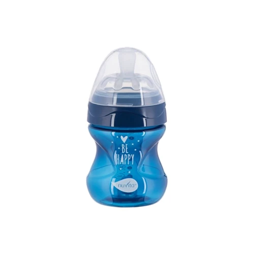Пляшечка Nuvita для годування Mimic Cool 150 мл 0+ антиколікова темно-синя (NV6012NIGHTBLUE)