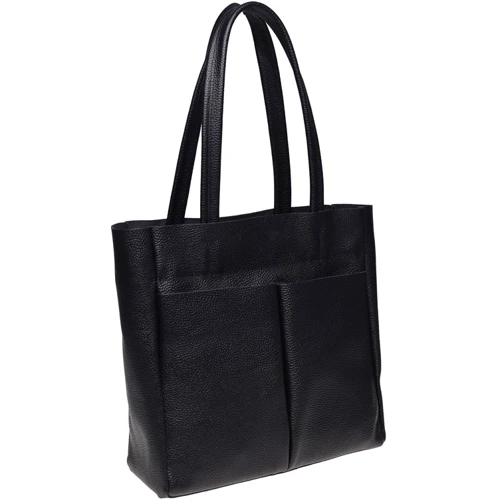 Женская сумка тоут Ricco Grande черная 1L926-black: Материал Натуральная кожа