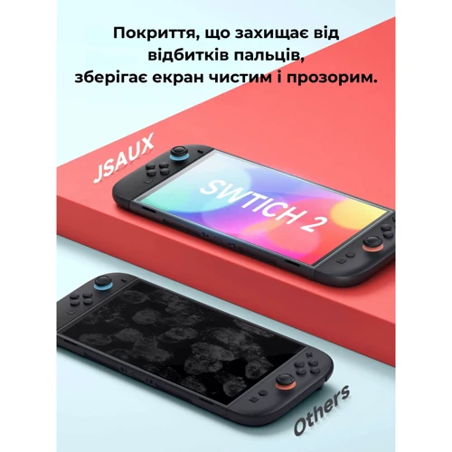 Аксессуар для приставок Защитное стекло антибликовое (матовое) 2 шт JSAUX GP0124 для Nintendo Switch 2 фото 5