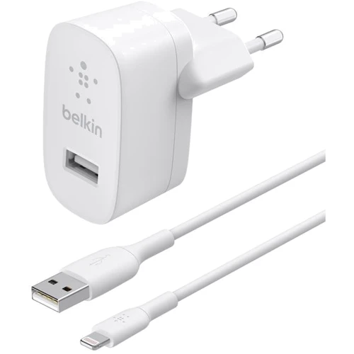 Зарядное устройство Belkin Wall Charger Boost Up USB 2.4A 12W with Lightning Cable White (WCA002VF1MWH)