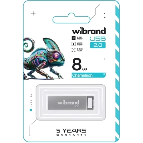 USB-флешка Wibrand 8Gb Chameleon USB 2.0 Silver (WI2.0/CH8U6S): Стандарт USB USB 2.0