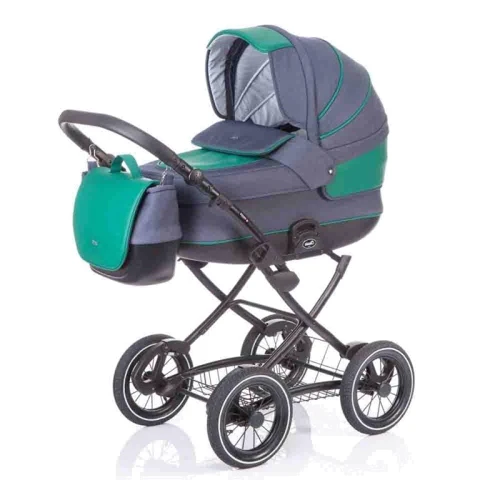 Универсальная коляска 3в1 ANEX CLASSIC C03 (jeans - green eco-leather): Ширина шасси 58 см