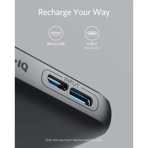 Внешний аккумулятор ANKER Power Bank PowerCore Metro Slim 10000mAh Black (A1229H11): Тип батареи Литий-ионные