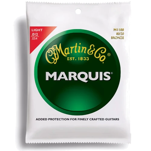 Струна для гитар Струны MARTIN M1100 Marquis 80/20 Bronze Light (12-54)