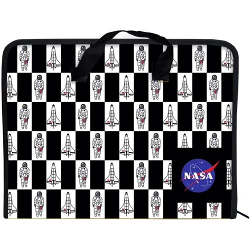 Папка-портфель на молнии Kite NASA 1 отделение A4 (ns21-202)