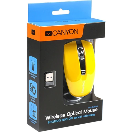 Мышь Canyon CNS-CMSW5Y Yellow: Тип сенсора оптический