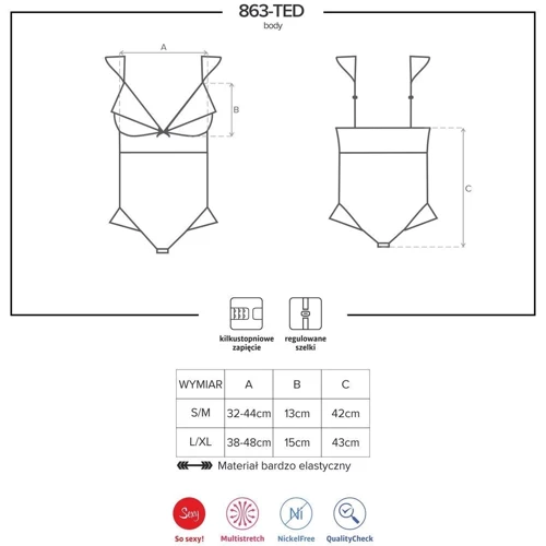 Боди Obsessive 863-TED-3, L/XL
