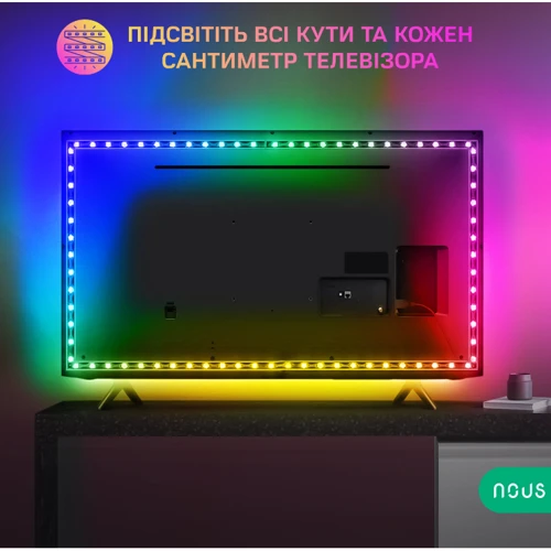 Умная светодиодная лента Nous F9 2м RGBIC Wi-Fi фото 2